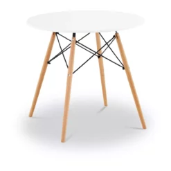 Null Fromm & Starck Tisch - Rund - Ø 80 Cm - Weiß - Schwarze Stahlstreben