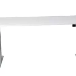 PROREGAL Elektrisch Höhenverstellbarer Schreibtisch Zebra | HxBxT 70-116x140x80 Cm | Silber-Weiß