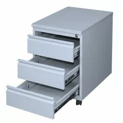 Lullmann Rollcontainer Frontgriffleiste 3 Schubladen 620 X 460 X 590 Mm Lichtgrau