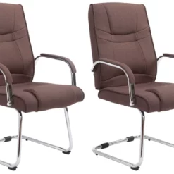 CLP 2er Set Stühle Attila Stoff Braun