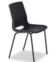 Null Kunststoffschalenstuhl, 4-Fuß Schwarz, Sitz PP Charcoal