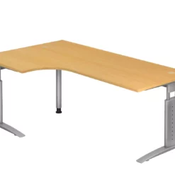 Lullmann Freiformtisch Helsinki - 680-760 X 2000 X 1200/800 Mm - 4-Fuß-Gestell - Weißaluminium/buche -Vidaxl Verkäufe 118026de 6f1f 4056 9601 d1772775df6f 1