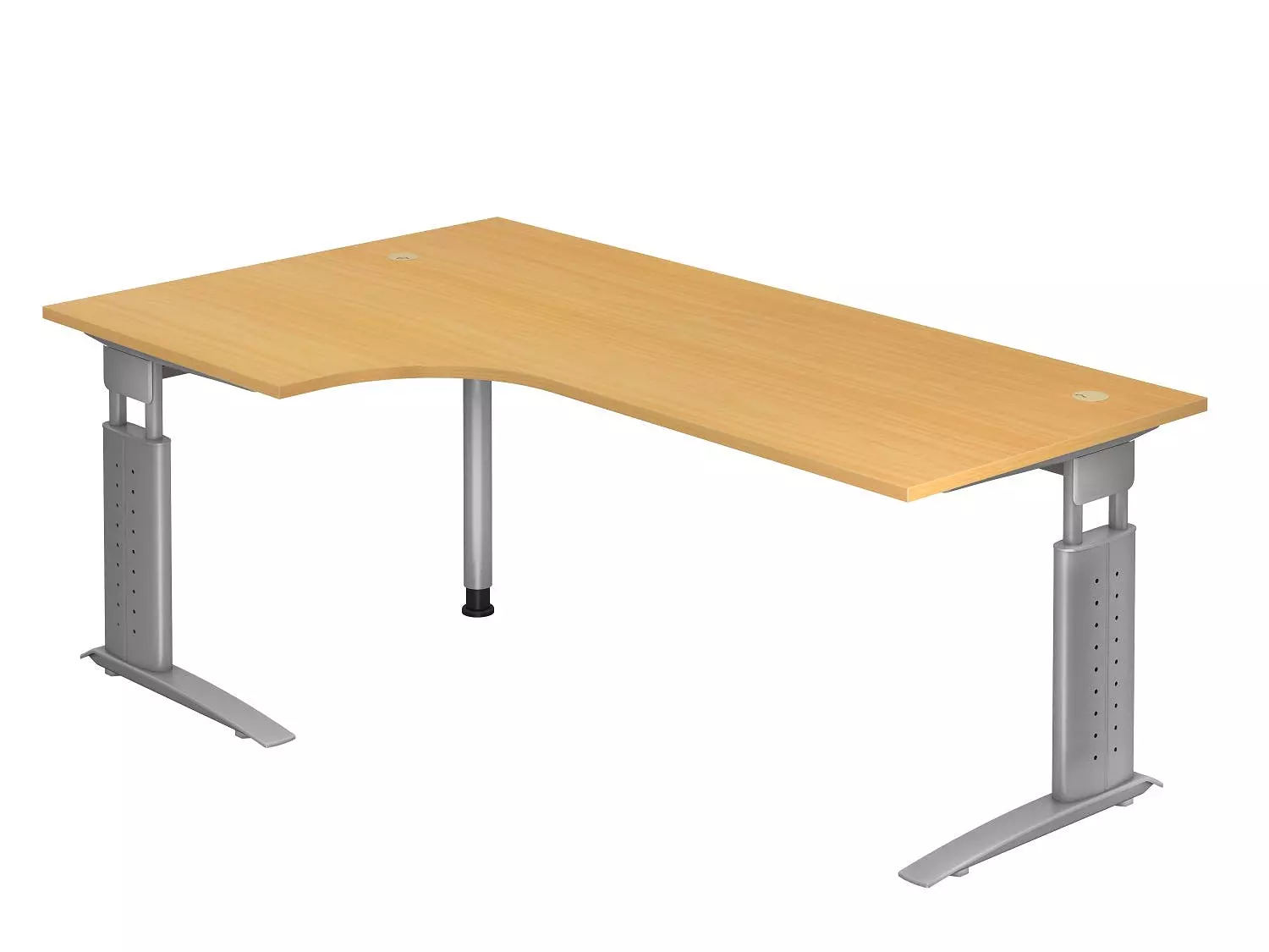 Lullmann Freiformtisch Osaka - 650-850 X 1800 X 1000/800 Mm - C-Fuß Design - Weißaluminium/lichtgrau 9 Lullmann Freiformtisch Osaka - 650-850 X 1800 X 1000/800 Mm - C-Fuß Design - Weißaluminium/lichtgrau – Bild 7