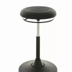 PROREGAL Multibeweglicher Drehhocker Houston | Pu-soft Sitz In Pilzform | Schwarz