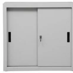 PROREGAL Schiebetürenschrank Ant | 2 Ordernhöhen | HxBxT 75x80x45 Cm | Grau