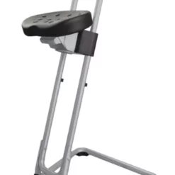 PROREGAL Stehhilfe San Diego Mit Stahlrohrgestell | PU-Sitz Schwarz | Gestellfarbe: Lichtgrau