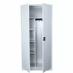 Lullmann Flügeltürenschrank Kleiderspind Stahl Lagerschrank Werkzeugschrank Lichtgrau 1800 X 800 X 383 Mm/545520