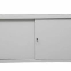 PROREGAL Schiebetürenschrank Ant | 2 Ordernhöhen | HxBxT 75x160x45 Cm | Grau