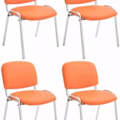 CLP 4er Set Stühle Ken C Kunstleder Orange