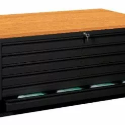 Lullmann DIN A 0 Zeichnungsschrank Flachablageschrank Planschrank 6 Schubladen Stahl Schwarz 565319