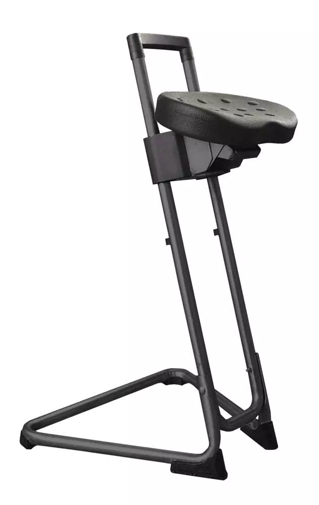 PROREGAL Stehhilfe/Hocker Seattle | PU-Sitz Blau Mit Hochgezogener Rückenstütze Und Tragegriff | Doppelrollen 9 PROREGAL Stehhilfe/Hocker Seattle | PU-Sitz Blau Mit Hochgezogener Rückenstütze Und Tragegriff | Doppelrollen – Bild 7