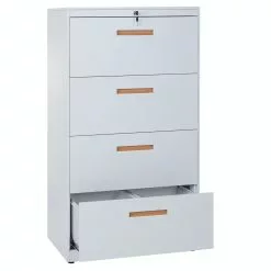 Null Hängeregisterschrank HWC-A10, Aktenschrank Büroschrank Stahlschrank, A4 Abschließbar ~ 132x76x46cm Weiß