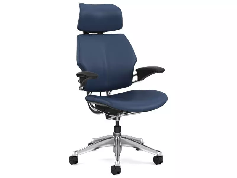 Null Humanscale Bürostuhl Leder Freedom Headrest F211AQ444N, Blau 3 Null Humanscale Bürostuhl Leder Freedom Headrest F211AQ444N, Blau