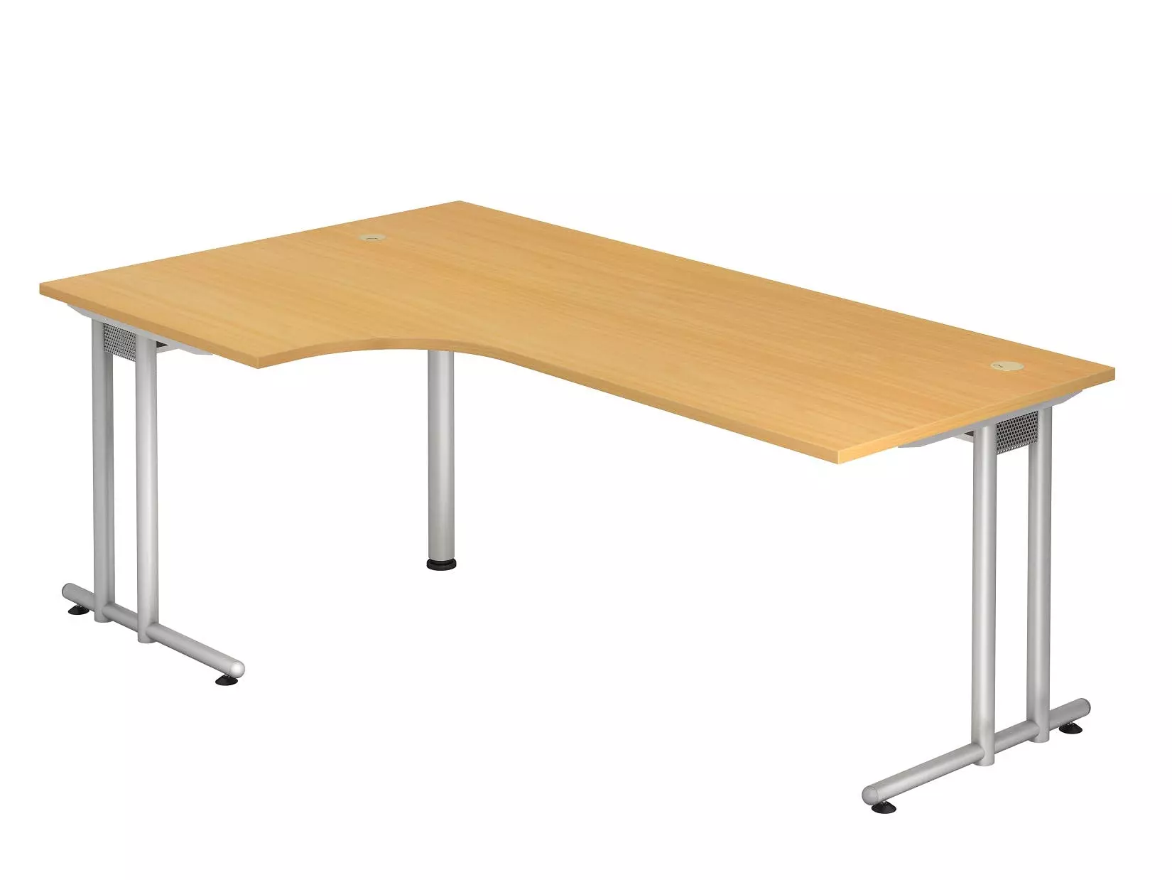 Lullmann Freiformtisch New York - 720 X 2000 X 1200/800 Mm - C-Fuß Design - Weißaluminium/nussbaum 110564 4 Lullmann Freiformtisch New York - 720 X 2000 X 1200/800 Mm - C-Fuß Design - Weißaluminium/nussbaum 110564 – Bild 2