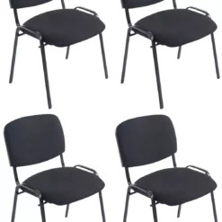 CLP 4er Set Stühle XL Ken Stoff Schwarz