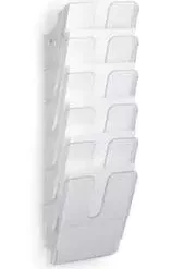 Durable Wandprospekthalter, HxBxT 745x247x100mm, F. 6xDIN A4hoch, Ablage(n) Transparent