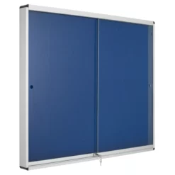 Bi-Office Indoor-Schaukasten Mit Schiebetüren Blauer Filz 12xA4