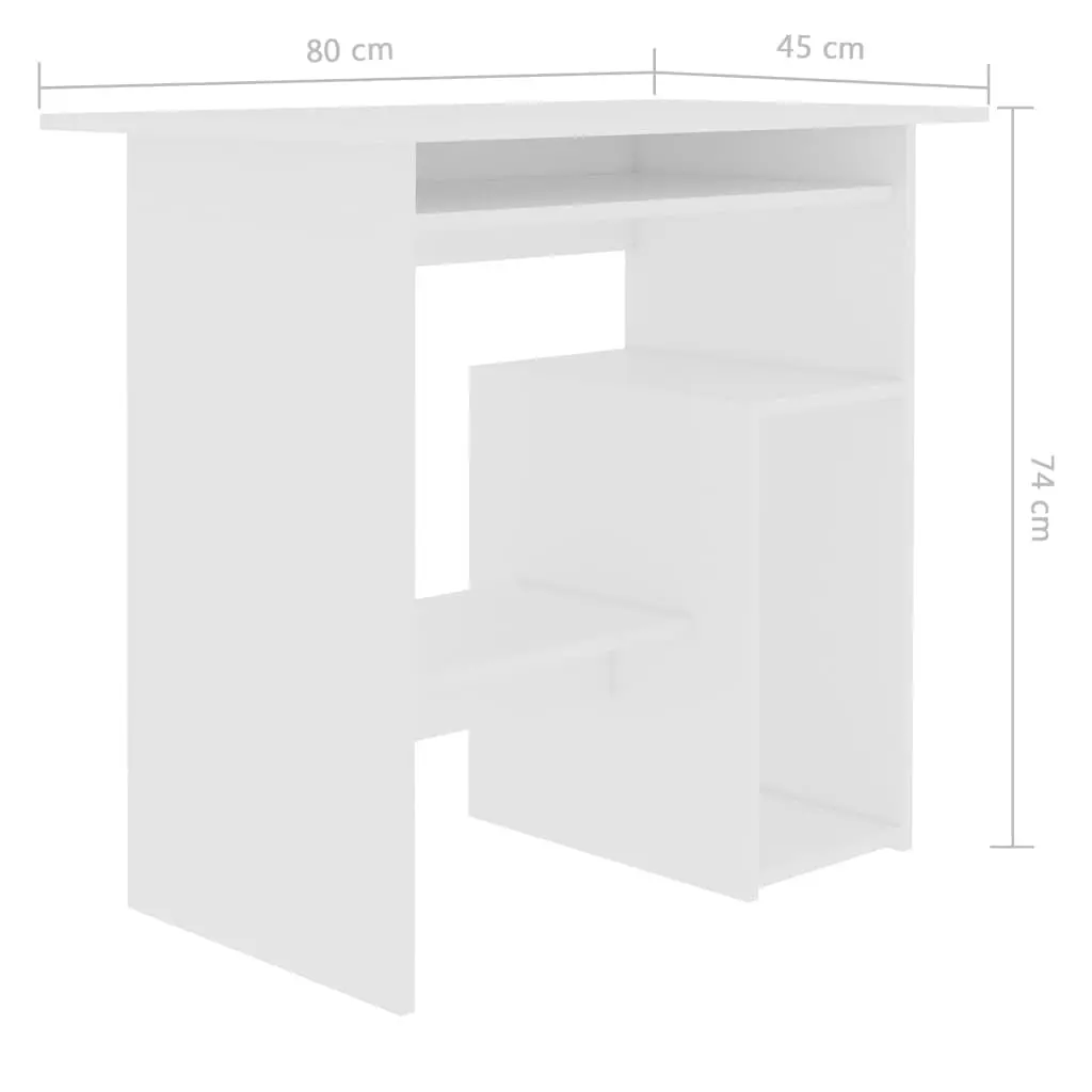 VidaXL Schreibtisch Weiß 80 X 45 X 74 Cm Spanplatte 8 VidaXL Schreibtisch Weiß 80 X 45 X 74 Cm Spanplatte – Bild 6