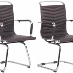 CLP 2er Set Stühle Burnley Echtleder Braun