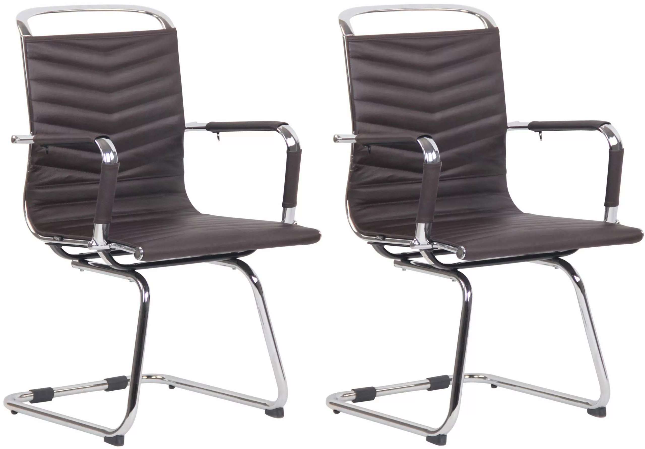 CLP 2er Set Stühle Burnley Echtleder Braun 3 CLP 2er Set Stühle Burnley Echtleder Braun