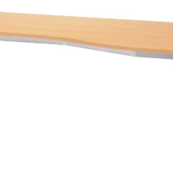 Lullmann Freiformtisch Helsinki - 680-760 X 1800 X 1000/800 Mm - 4-Fuß-Gestell - Weißaluminium/buche