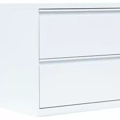 Lullmann Hängeregistraturschrank Für DIN A4 Hängemappen 70x76x62cm (HxBxT) Mit 2 Schüben Doppelbahnig Weiß 561227