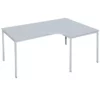 Lullmann Schreibtisch Freiformtisch - 750 X 2000 X 800/1200 X 800 Mm Winkelschreibtisch Lichtgrau - Winkel Rechts 332110