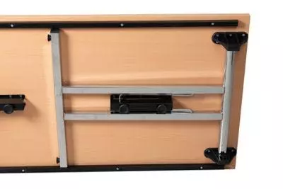 PROREGAL Klapptisch Lizard | T-Fuß-Gestell-Eckig | HxBxT 75x140x70 Cm | Chrom-Buche 6 PROREGAL Klapptisch Lizard | T-Fuß-Gestell-Eckig | HxBxT 75x140x70 Cm | Chrom-Buche – Bild 4