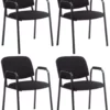 CLP 4er Set Besucherstühle Ken PRO Stoff Schwarz -Vidaxl Verkäufe 480b89cd 1b9b 4328 be37 5dddf4789c94