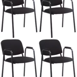 CLP 4er Set Besucherstühle Ken PRO Kunstleder Schwarz -Vidaxl Verkäufe 480b89cd 1b9b 4328 be37 5dddf4789c94 3