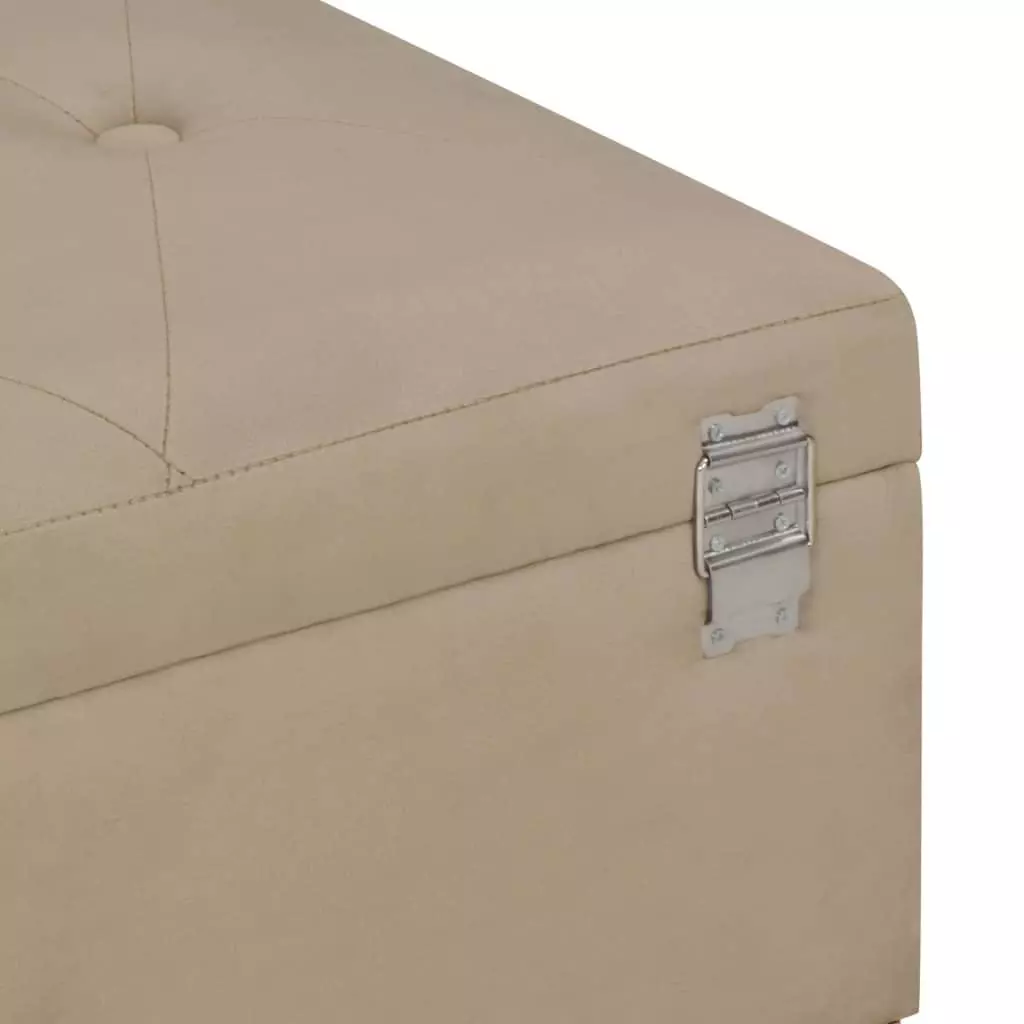 VidaXL Bank Mit Staufach 105 Cm Beige Samt 9 VidaXL Bank Mit Staufach 105 Cm Beige Samt – Bild 7