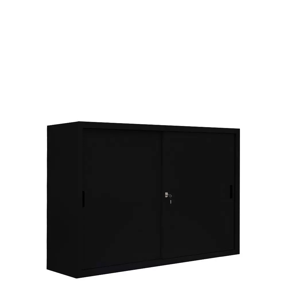 Lullmann Schiebetürenschrank Büro Aktenschrank Sideboard Aus Stahl Schwarz 1090 X 1200 X 450 Mm (HxBxT) 550149 5 Lullmann Schiebetürenschrank Büro Aktenschrank Sideboard Aus Stahl Schwarz 1090 X 1200 X 450 Mm (HxBxT) 550149 – Bild 3