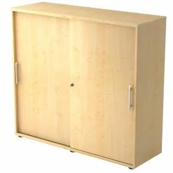 Lullmann System Schiebetürenschrank Büroschrank 3 OH, 1100 X 1200 X 400 Mm, Ahorn