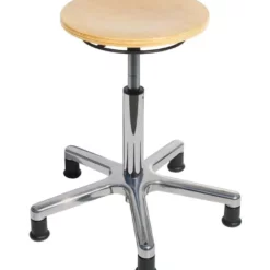 PROREGAL Drehhocker Milwaukee | Holz-Buche | Ringauslösung | Bodengleiter