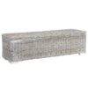 VidaXL Aufbewahrungsbox 120 Cm Weiß Kubu-Rattan Und Massivholz Mango
