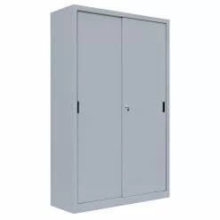 Lullmann XXL Schiebetürenschrank Büro Aktenschrank Sideboard Aus Stahl Grau 1950 X 1200 X 450 Mm (H XB XT) 550160