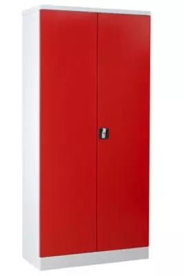 PROREGAL Stahlschrank Bee | HxBxT 195x92x42 Cm | Weiß-Rot 8 PROREGAL Stahlschrank Bee | HxBxT 195x92x42 Cm | Weiß-Rot – Bild 6