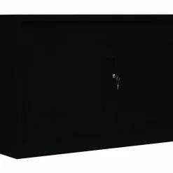 Lullmann Querrollladenschrank Sideboard Stahl Büro Aktenschrank Rolladenschrank Schwarz (HxBxT) 750 X 1000 X 460 Mm 555109