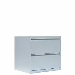 Lullmann Hängeregistraturschrank Für DIN A4 Hängemappen 70x76x62cm (HxBxT) Mit 2 Schüben Doppelbahnig Lichtgrau 561220