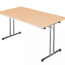 Lullmann Klapptisch Besprechungstisch Kantinentisch Verkaufstisch Schreibtisch 180 X 80 Cm Gestell Chrom / Platte Buche-Dekor 350631