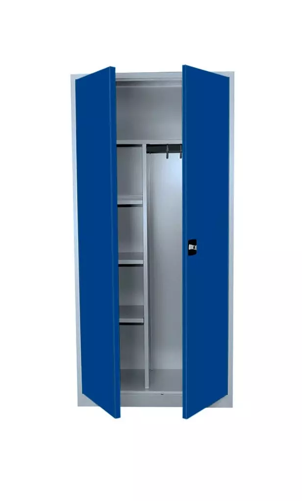 Lullmann Flügeltürschrank Metallschrank Abschließbar Spindschrank Lichtgrau/Blau 1800 X 800 X 383 Mm 545521 3 Lullmann Flügeltürschrank Metallschrank Abschließbar Spindschrank Lichtgrau/Blau 1800 X 800 X 383 Mm 545521