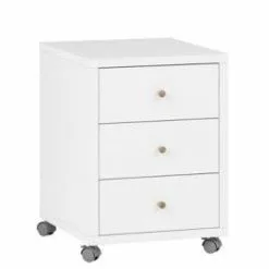 Null Möbelpartner Rollcontainer Grizzly | HxBxT 59x42x44 Cm (Höhe Mit Rollen) |Weiß Von PROREGAL