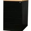 Lullmann Büro Standcontainer Bürocontainer Mit 4 Schubladen 75x46x79cm Schwarz/Buche 509501