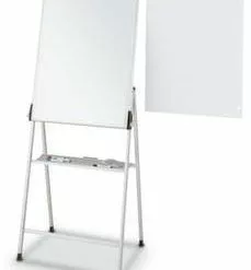 Maul Flipchart, H 1250-2000mm, Tafel HxB 960x690mm, Magnethaftend, Papierhalter, Ablagefläche, Gestell Alu, 4 Füße