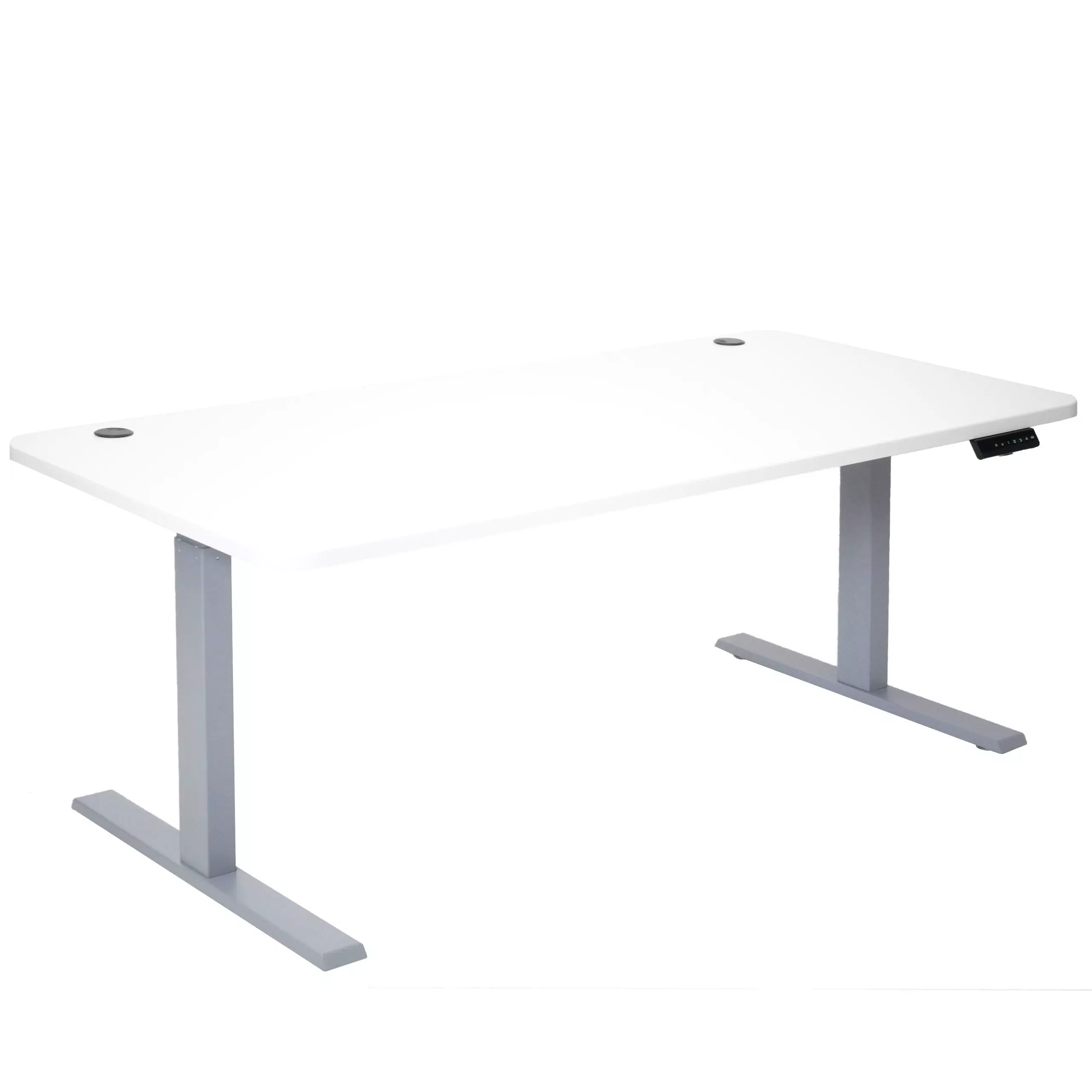 Null Schreibtisch HWC-D40, Computertisch, Elektrisch Höhenverstellbar 160x80cm 53kg ~ Braun Struktur, Grau 6 Null Schreibtisch HWC-D40, Computertisch, Elektrisch Höhenverstellbar 160x80cm 53kg ~ Braun Struktur, Grau – Bild 4