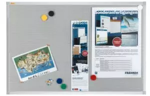 Franken Pinntafel, HxB 450x600mm, Pinnbar, Magnethaftend, Ablageschale, Rahmen Alu, Silber 4 Franken Pinntafel, HxB 450x600mm, Pinnbar, Magnethaftend, Ablageschale, Rahmen Alu, Silber – Bild 2