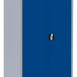 Lullmann Stahl-Aktenschrank Metallschrank Abschließbar Büroschrank Stahlschrank Lichtgrau/Blau 1800 X 800 X 383 Mm 530331