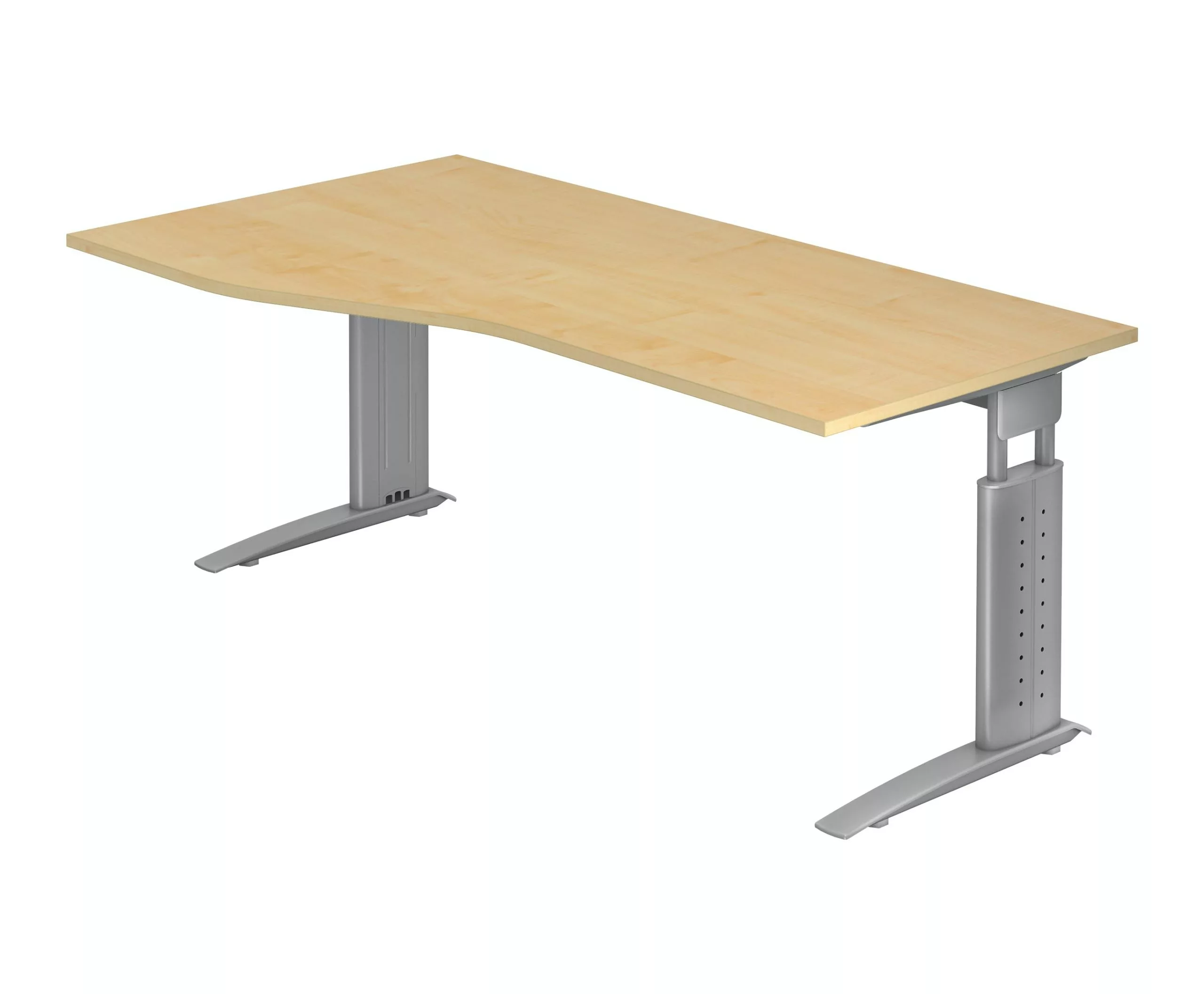 Lullmann Freiformtisch Osaka - 650-850 X 2000 X 1200/800 Mm - C-Fuß Design - Weißaluminium/buche 8 Lullmann Freiformtisch Osaka - 650-850 X 2000 X 1200/800 Mm - C-Fuß Design - Weißaluminium/buche – Bild 6