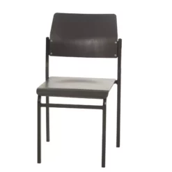 PROREGAL Stapelbare Besucherstühle Newark | Anthrazit | Gestell In Schwarz