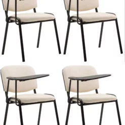 CLP 4er Set Stühle Ken Mit Klapptisch Kunstleder Creme